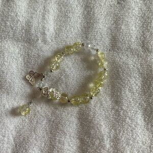 Chic Yellow Bracelet with Silver Charms